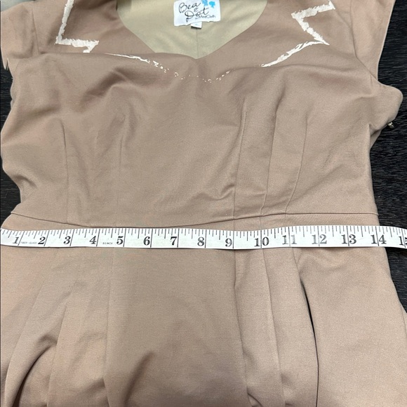 ModCloth Bea & Dot Tan and White Oslo and Behold Dress Sz S - Picture 11 of 16